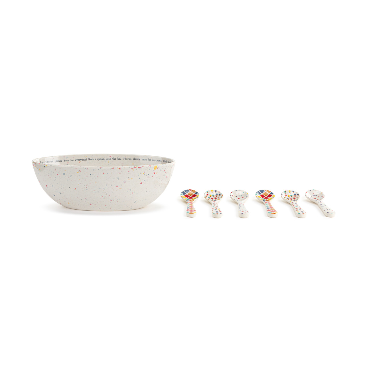 Confetti Family Melamine Ice Cream Bowls with 6 Spoons thumbnail