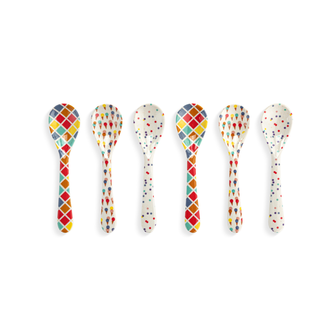Confetti Family Melamine Ice Cream Bowls with 6 Spoons thumbnail