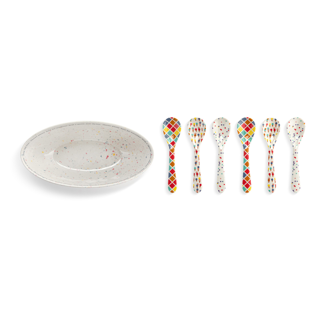 Confetti Family Melamine Ice Cream Bowls with 6 Spoons thumbnail