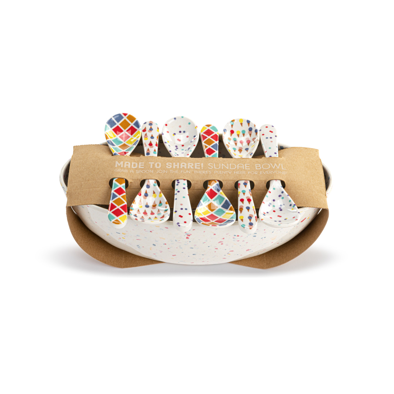 Confetti Family Melamine Ice Cream Bowls with 6 Spoons thumbnail
