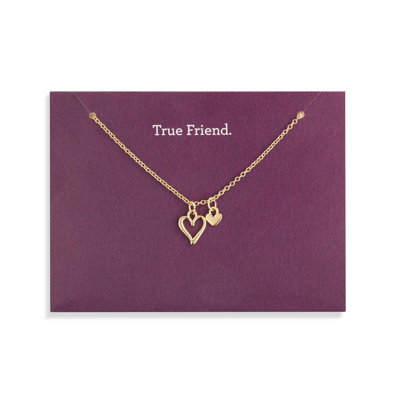 True Friend Floral Card & Gold Necklace - 16in thumbnail