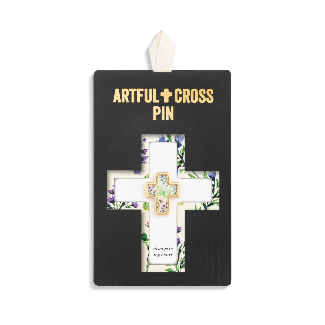 Artful Cross Always in my Heart Pin thumbnail