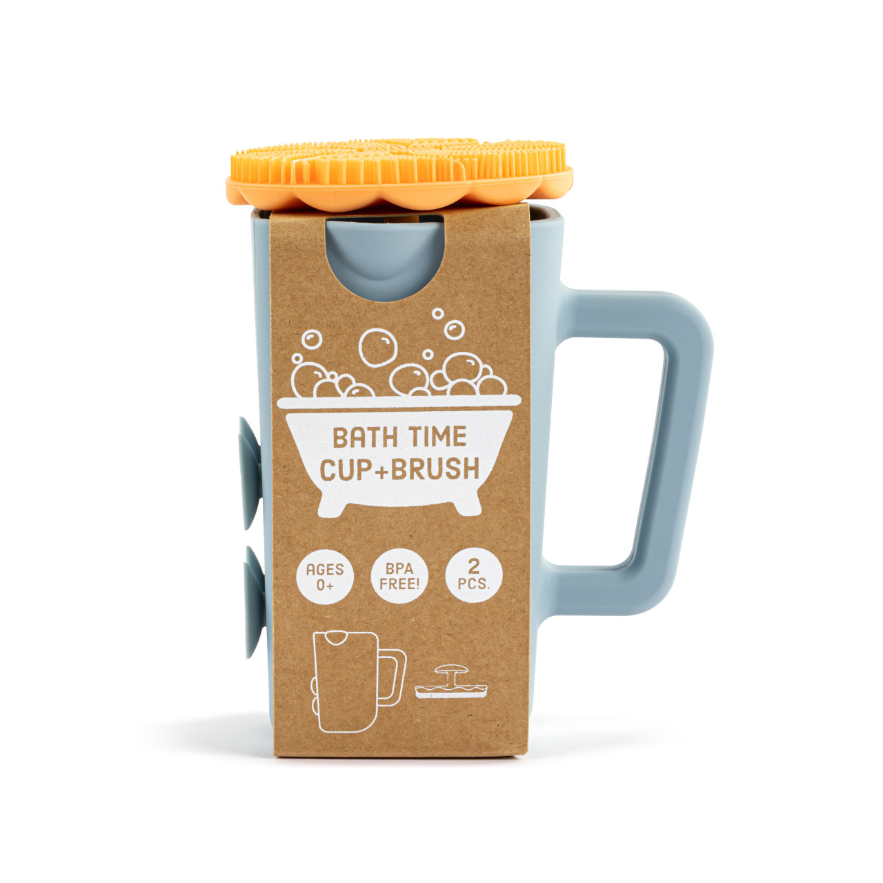 Orange Bathtime Brush + Blue Cup thumbnail