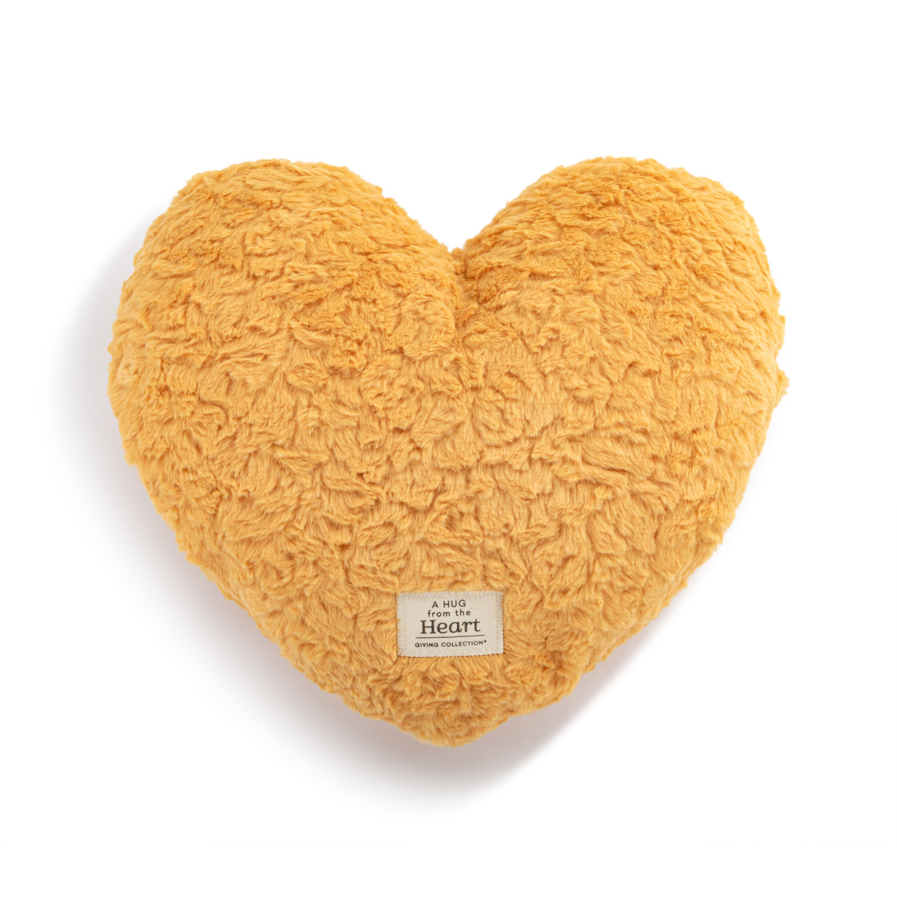 Snuggle Heart Mustard Weighted Pillow-14x12in thumbnail