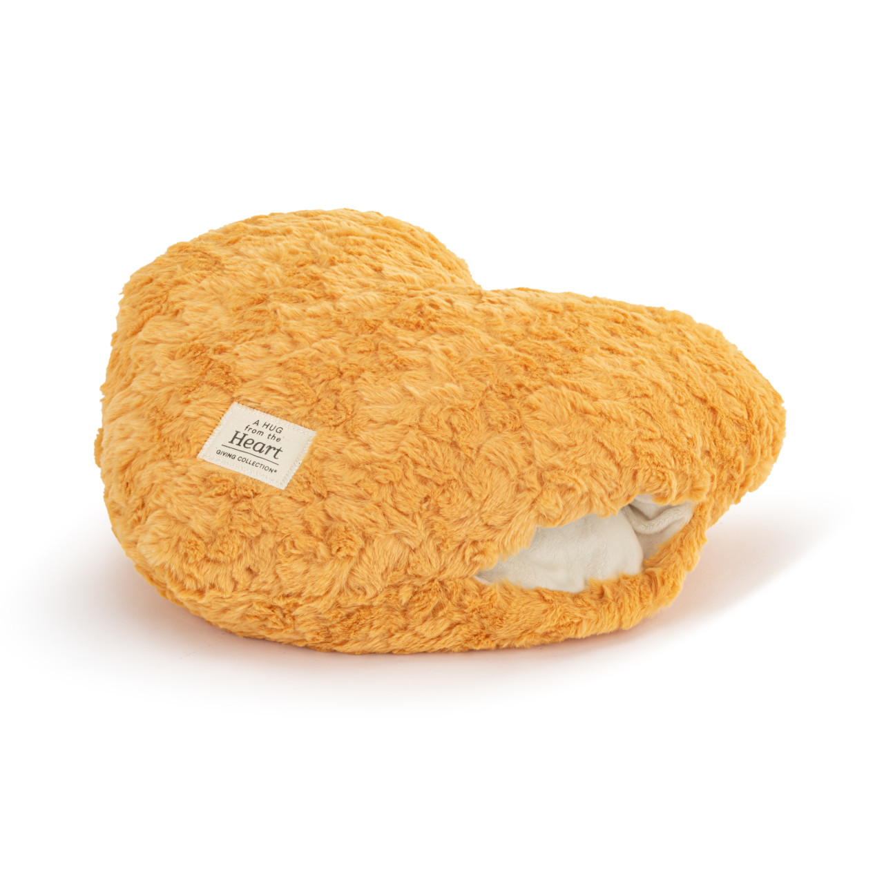 Snuggle Heart Mustard Weighted Pillow-14x12in thumbnail