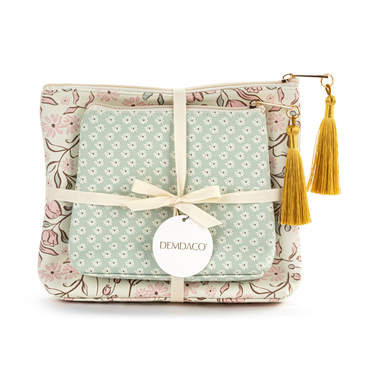 Vintage Floral + Daisy Zip Pouch Set of 2 thumbnail