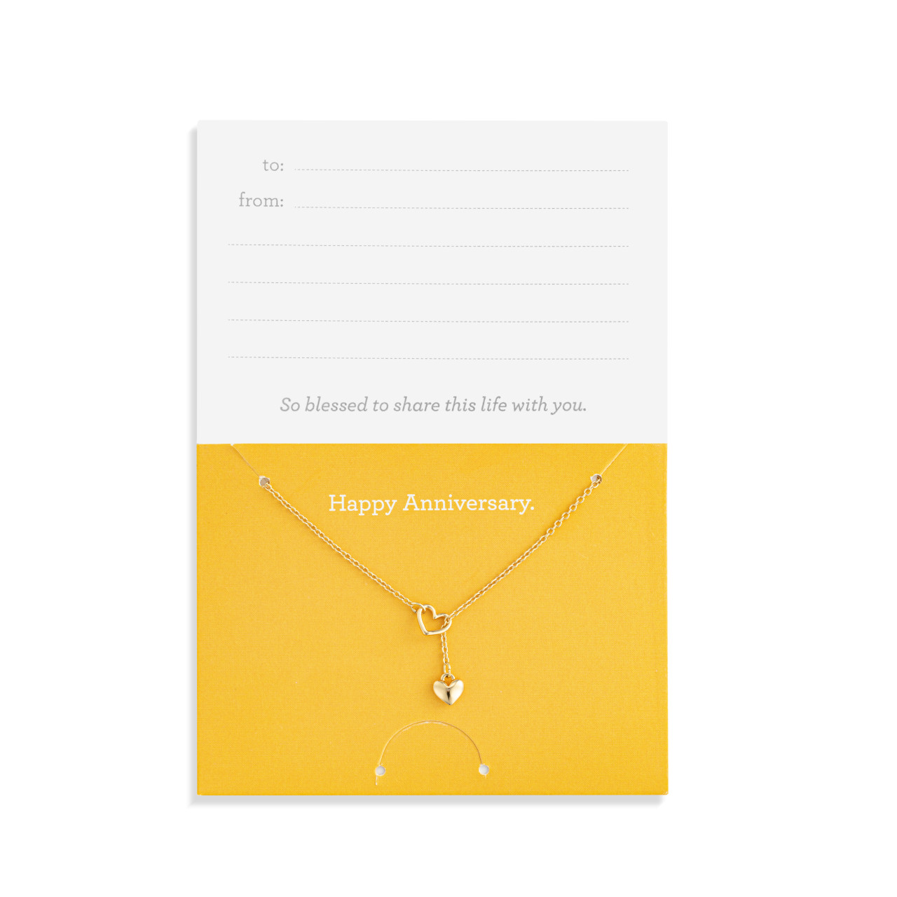 Happy Anniversary Floral Card & Gold Necklace-16in thumbnail