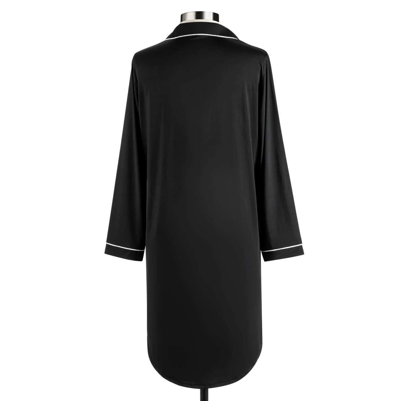 Small Long Sleeve Black Cooling Night Shirt thumbnail