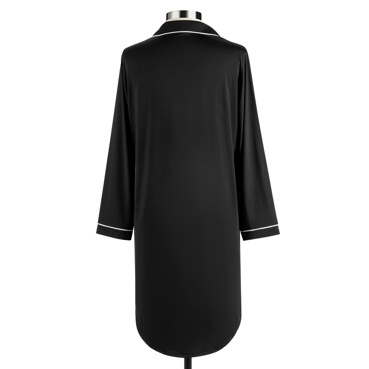 Small Long Sleeve Black Cooling Night Shirt thumbnail