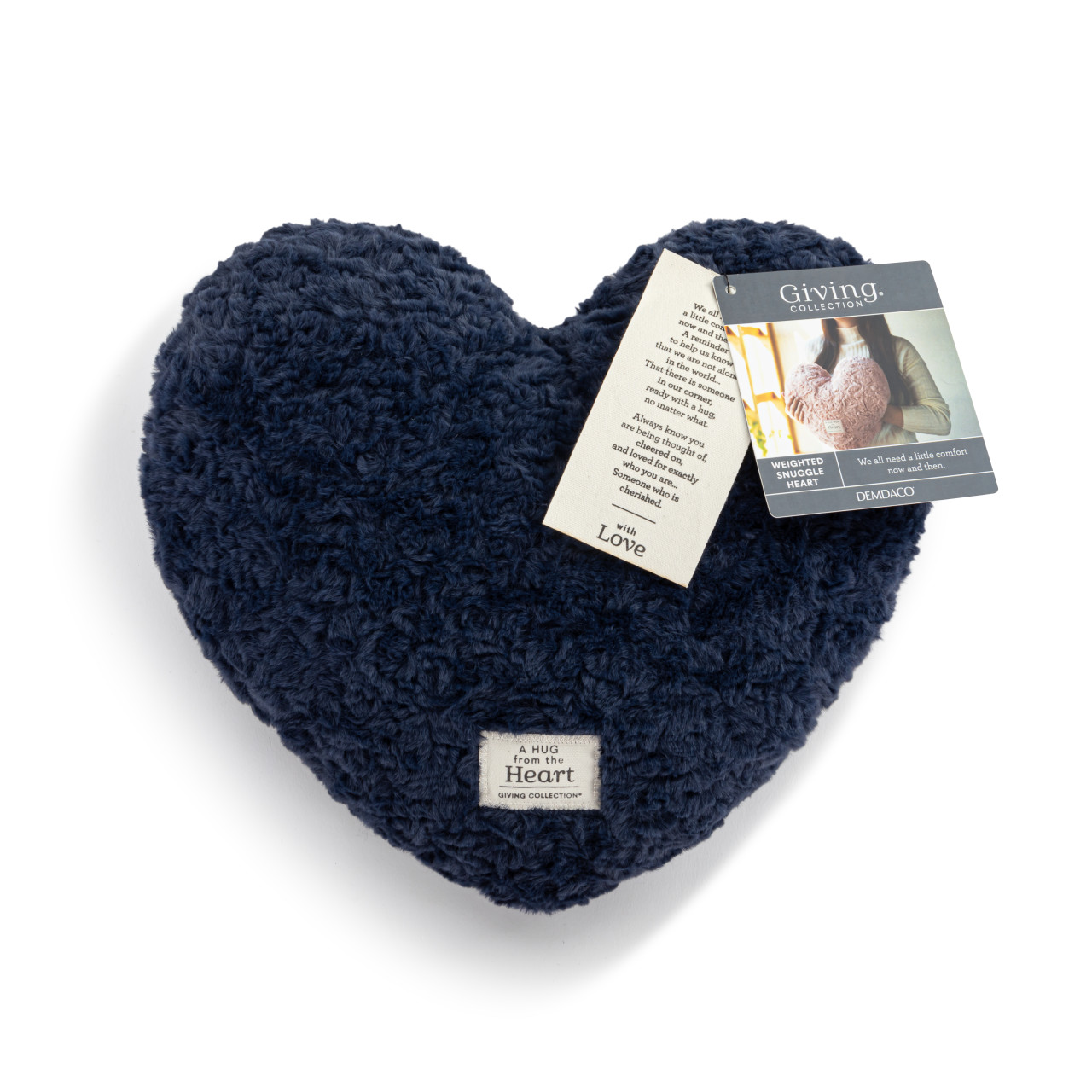 Snuggle Heart Blue Weighted Pillow - 14x12in thumbnail