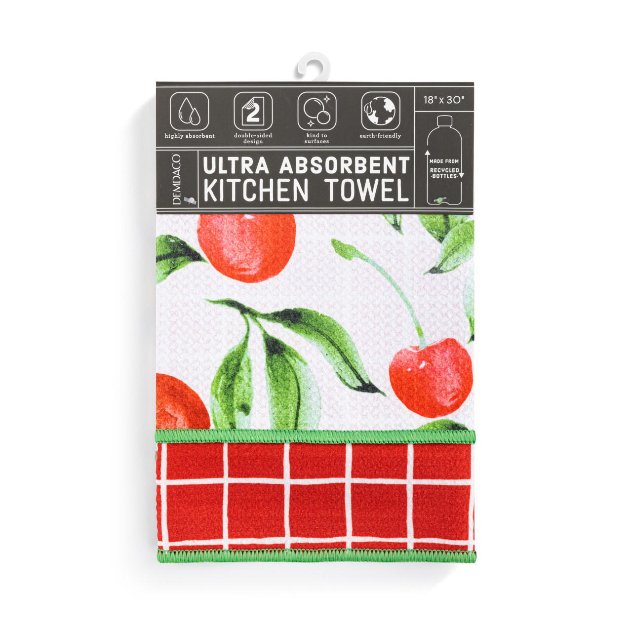 Cherry Red Plaid Absorbent Reversible Towel thumbnail