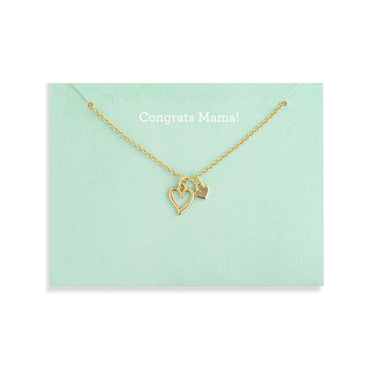 Congrats Mama Floral Card & Gold Necklace - 16in thumbnail