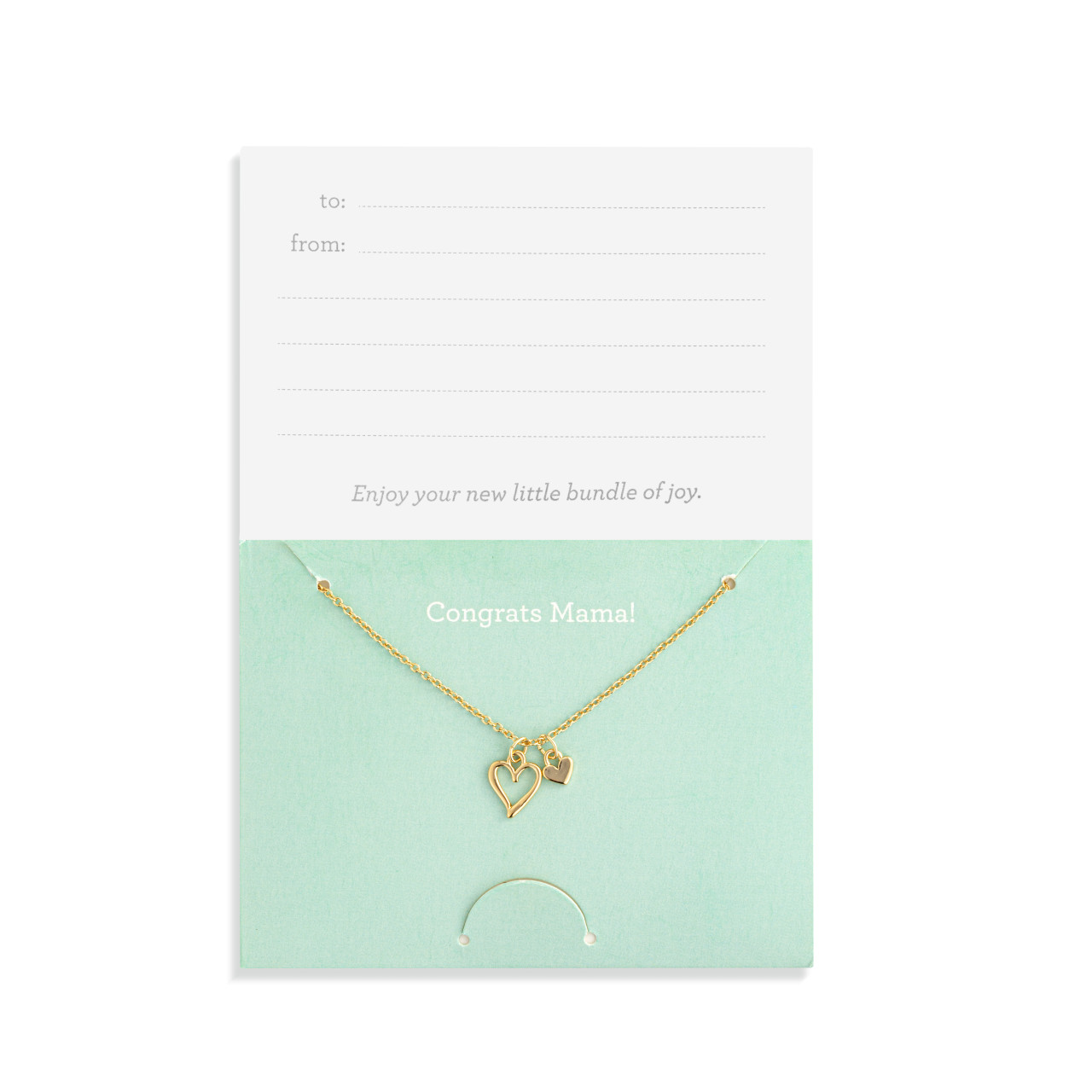 Congrats Mama Floral Card & Gold Necklace - 16in thumbnail