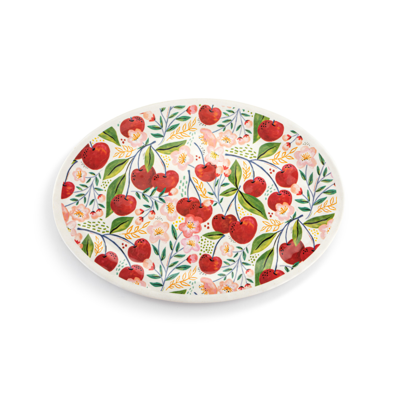 Cherry Bamboo Large Melamine Oval Platter thumbnail