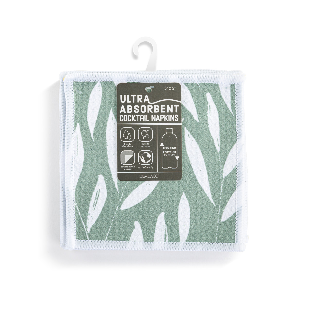 Sage Leaves Absorbent Cocktail Napkins Set of 8 thumbnail