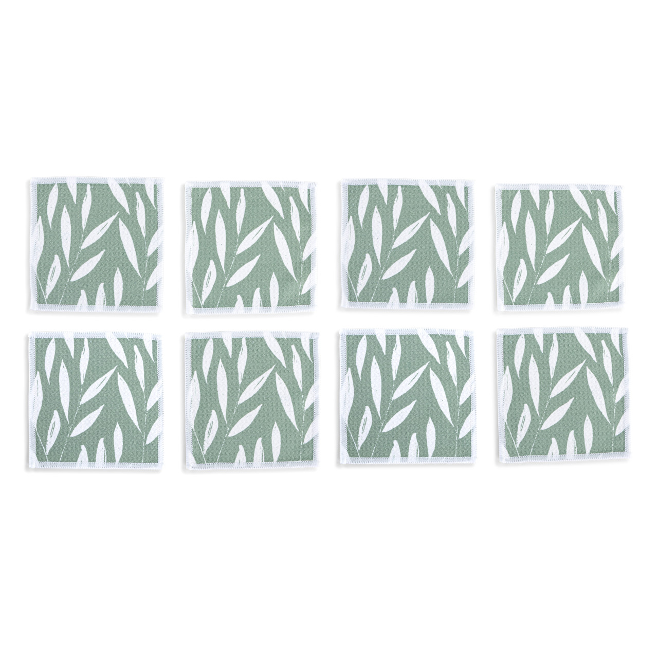 Sage Leaves Absorbent Cocktail Napkins Set of 8 thumbnail