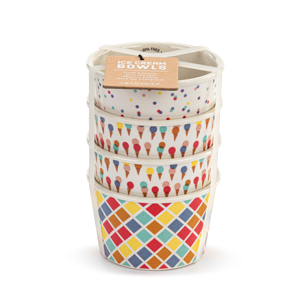 Ice Cream Melamine Bowls Set of 4 thumbnail