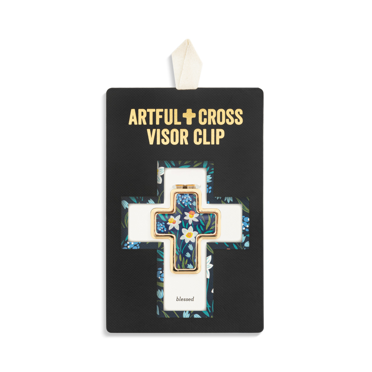 Artful Cross Blessed Visor Clip - 39x48mm thumbnail