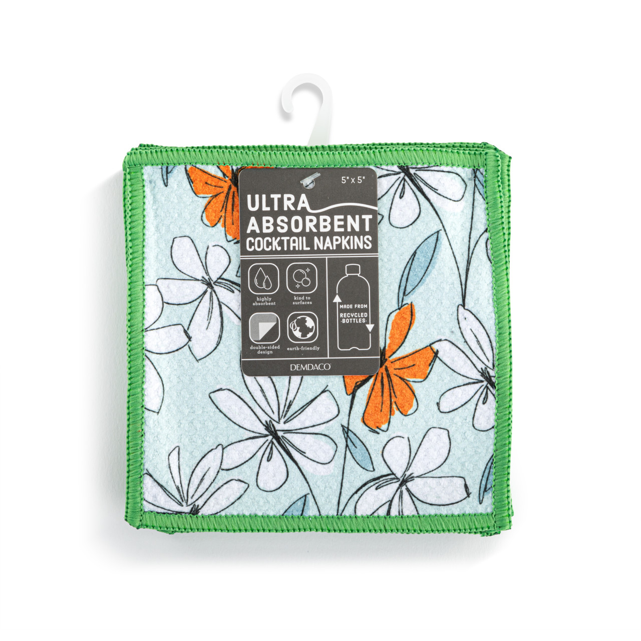 Windowpane Floral Absorbent Cocktail Napkins Set of 8 thumbnail