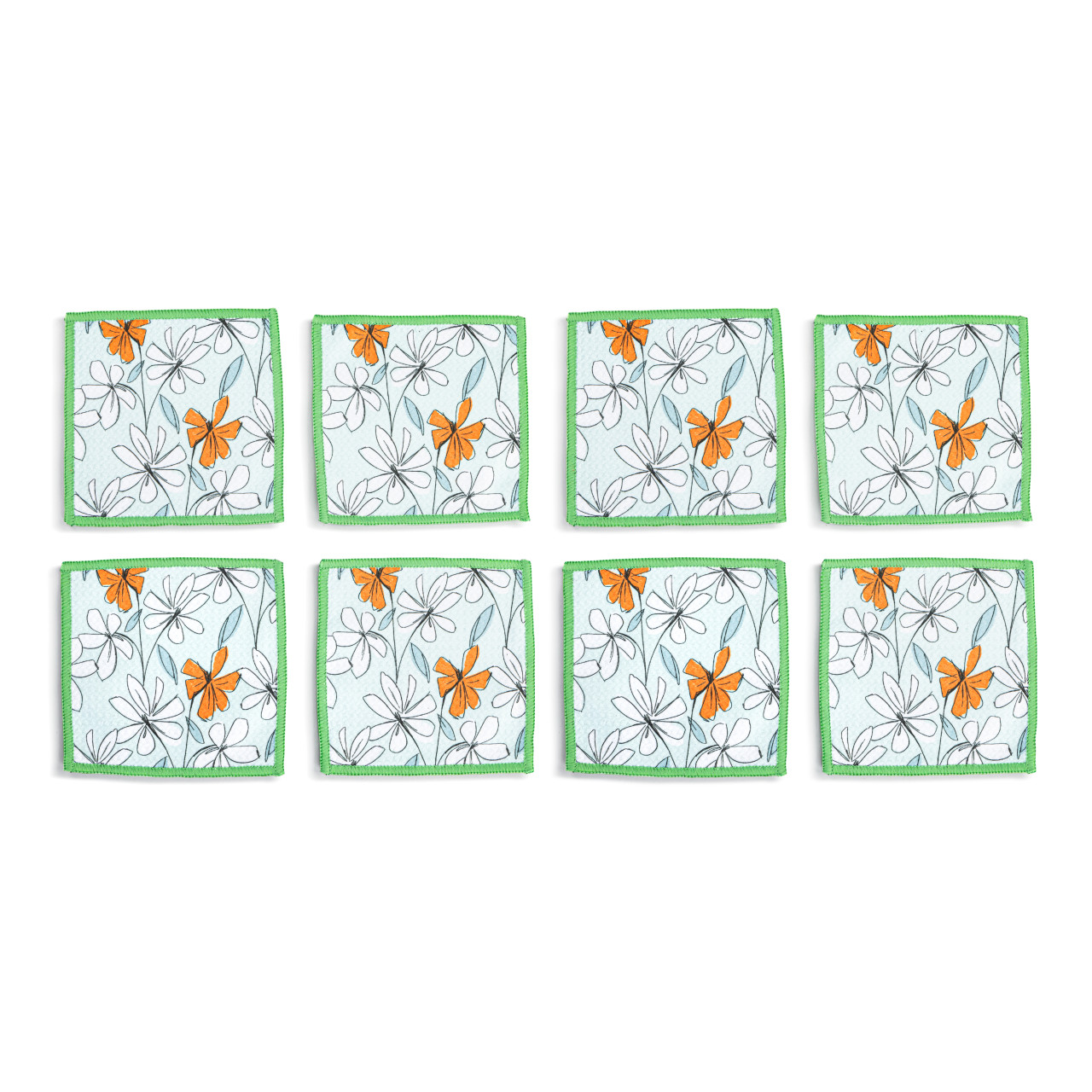 Windowpane Floral Absorbent Cocktail Napkins Set of 8 thumbnail