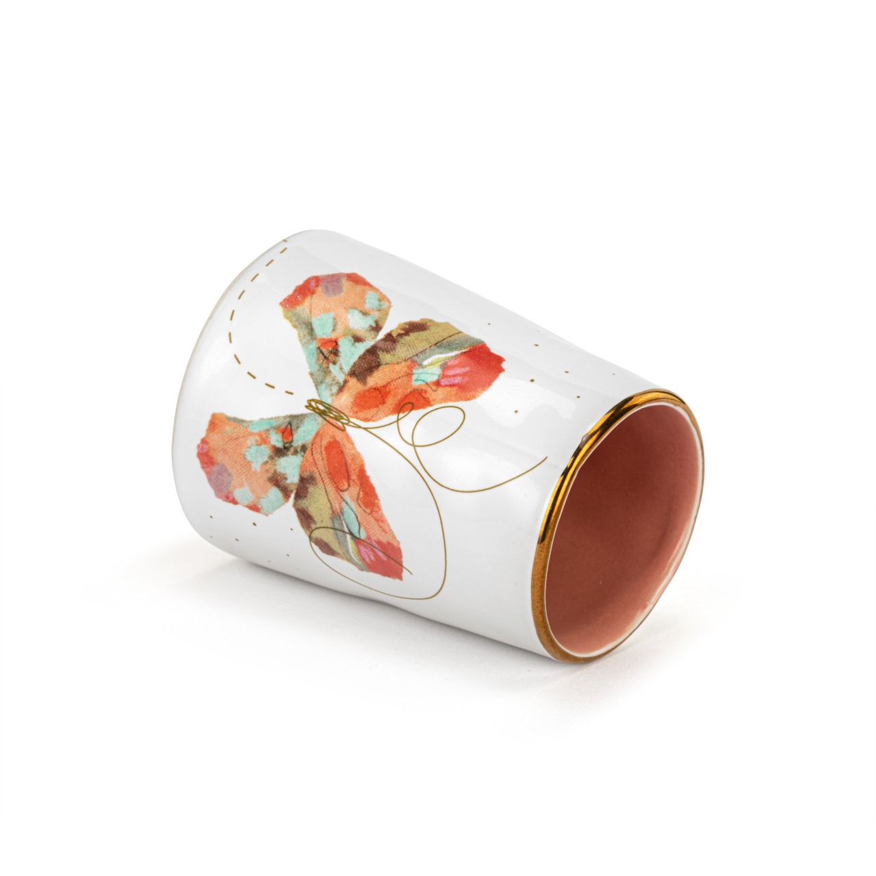 Orange Multi Butterfly Picked With Love Vase-2x3in thumbnail
