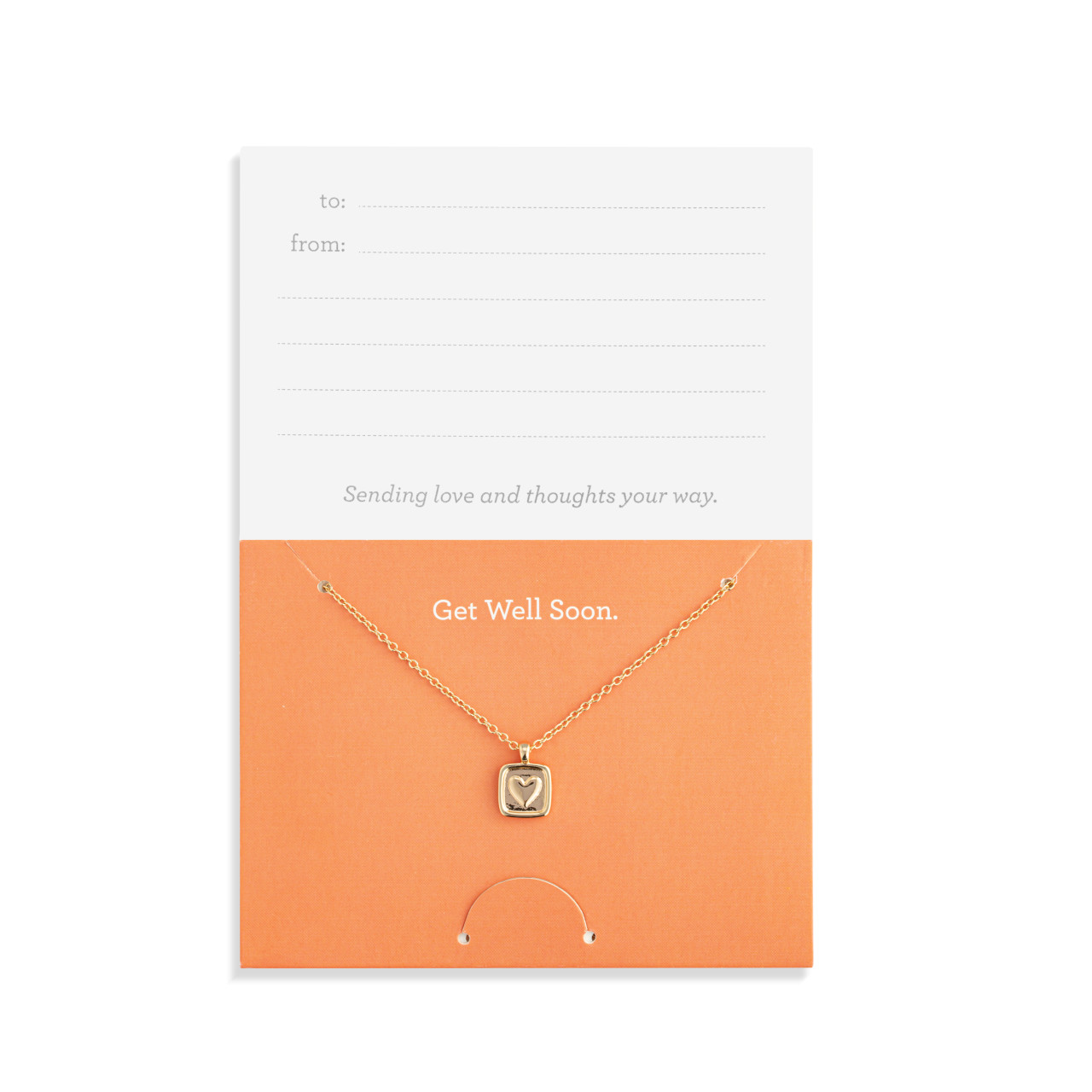 Get Well Soon Floral Card & Gold Necklace-16in thumbnail