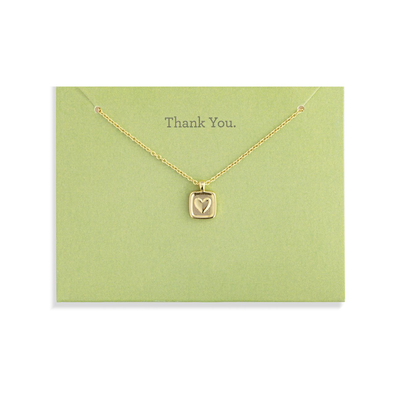 Thank You Floral Card & Gold Necklace - 16in thumbnail