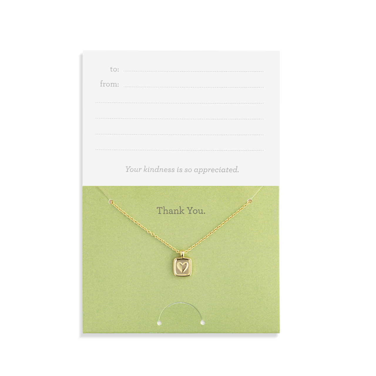 Thank You Floral Card & Gold Necklace - 16in thumbnail
