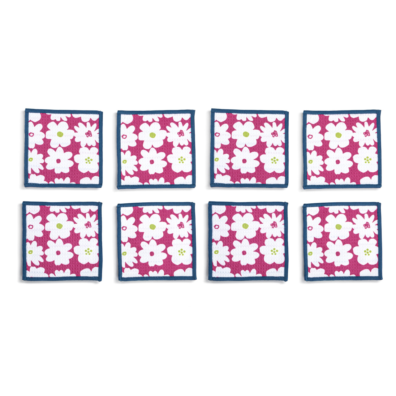 Fuchsia Floral Absorbent Cocktail Napkins Set of 8 thumbnail
