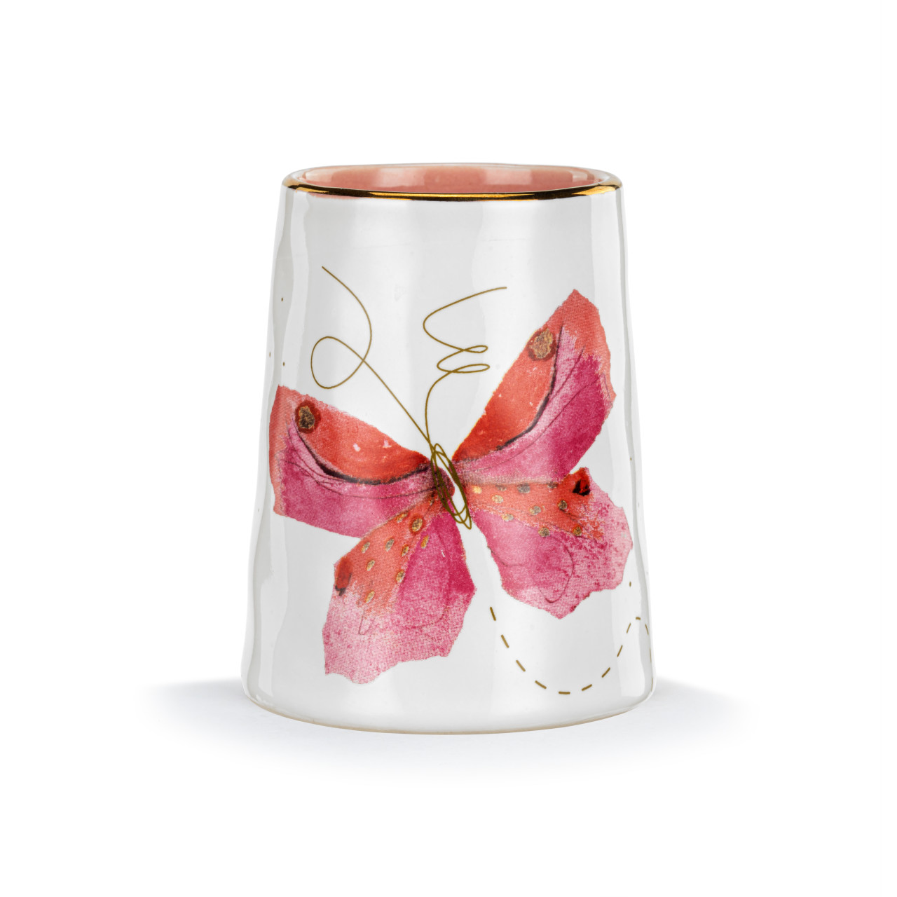 Pink Butterfly Picked With Love Vase - 2x3in thumbnail