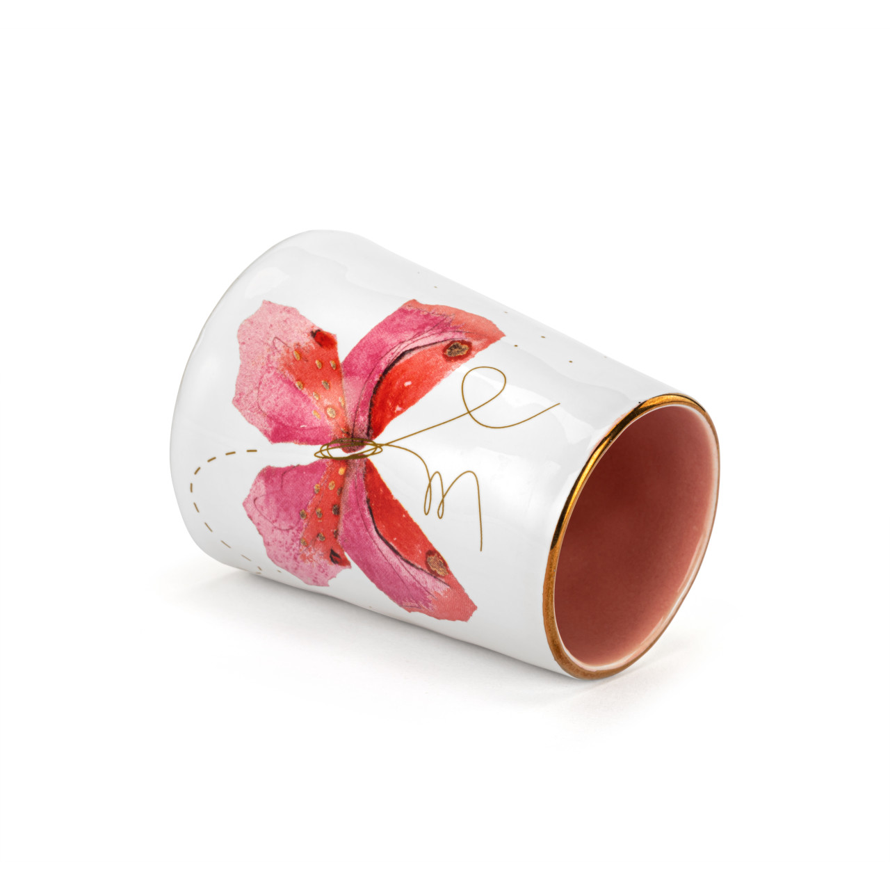 Pink Butterfly Picked With Love Vase - 2x3in thumbnail