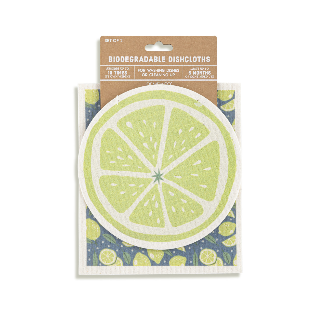 Lime Shaped Biodegradable Dish Cloths Set of 2 thumbnail