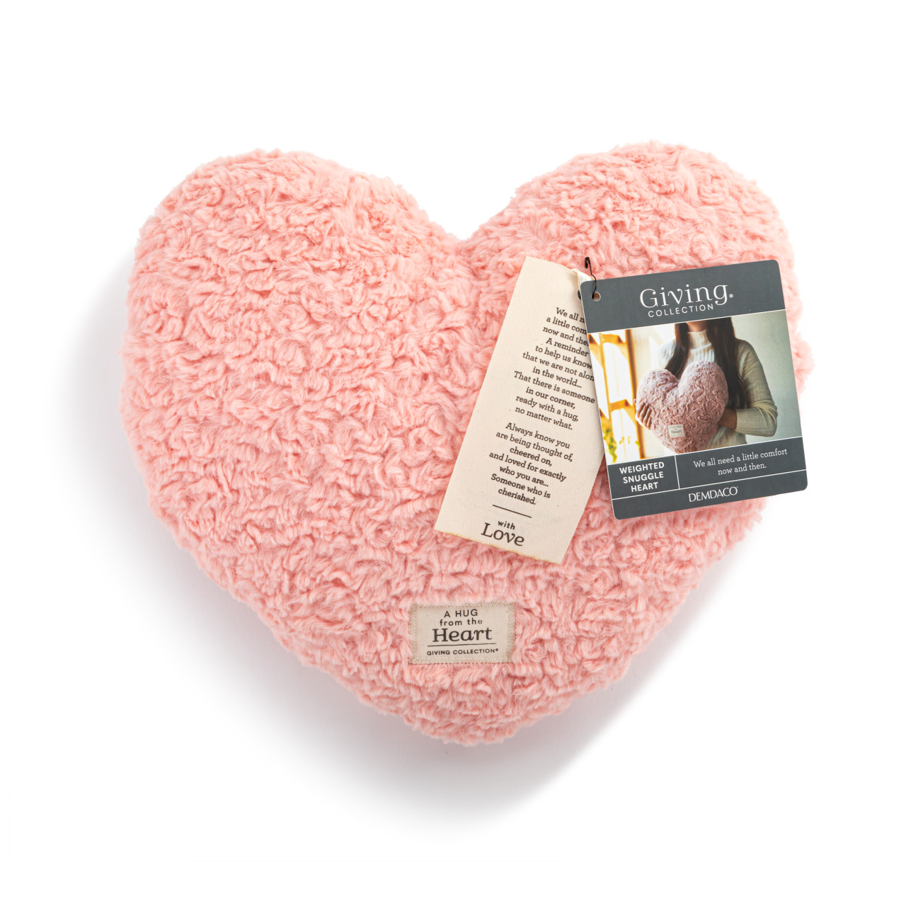 Snuggle Heart Coral Weighted Pillow -14x12in thumbnail