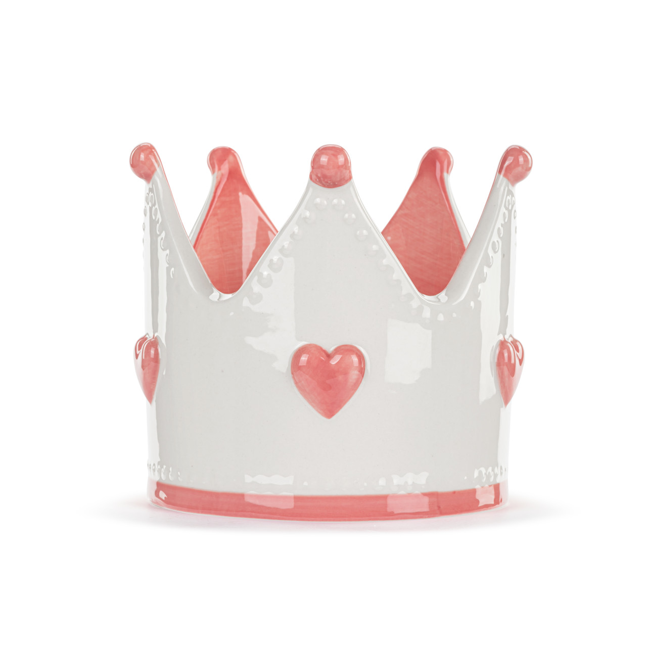 Pink Ceramic Crown Bank - 5x5in thumbnail