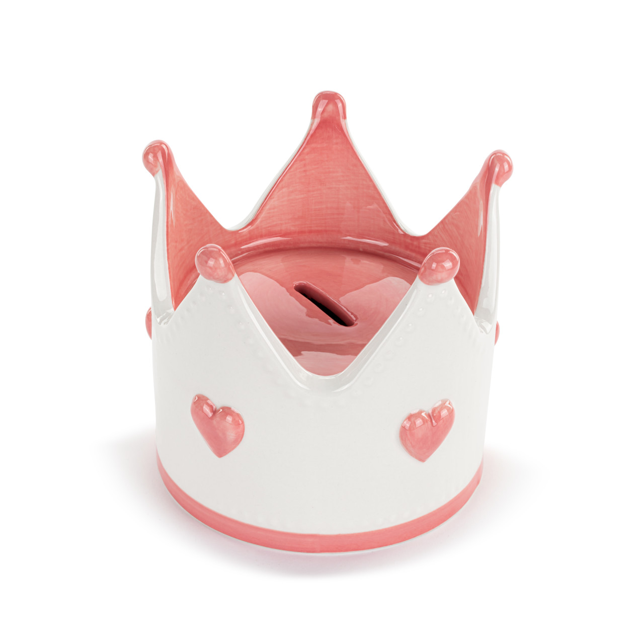 Pink Ceramic Crown Bank - 5x5in thumbnail