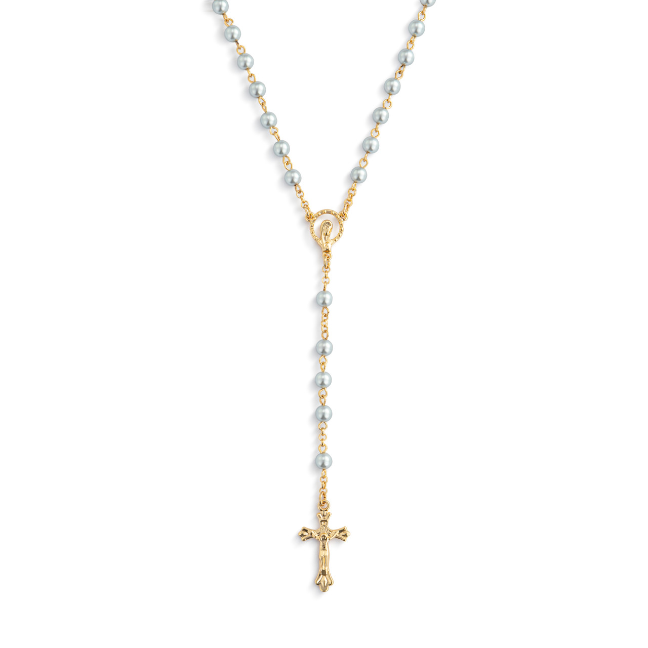 Mid Blue Rosary + Pouch - 18in thumbnail