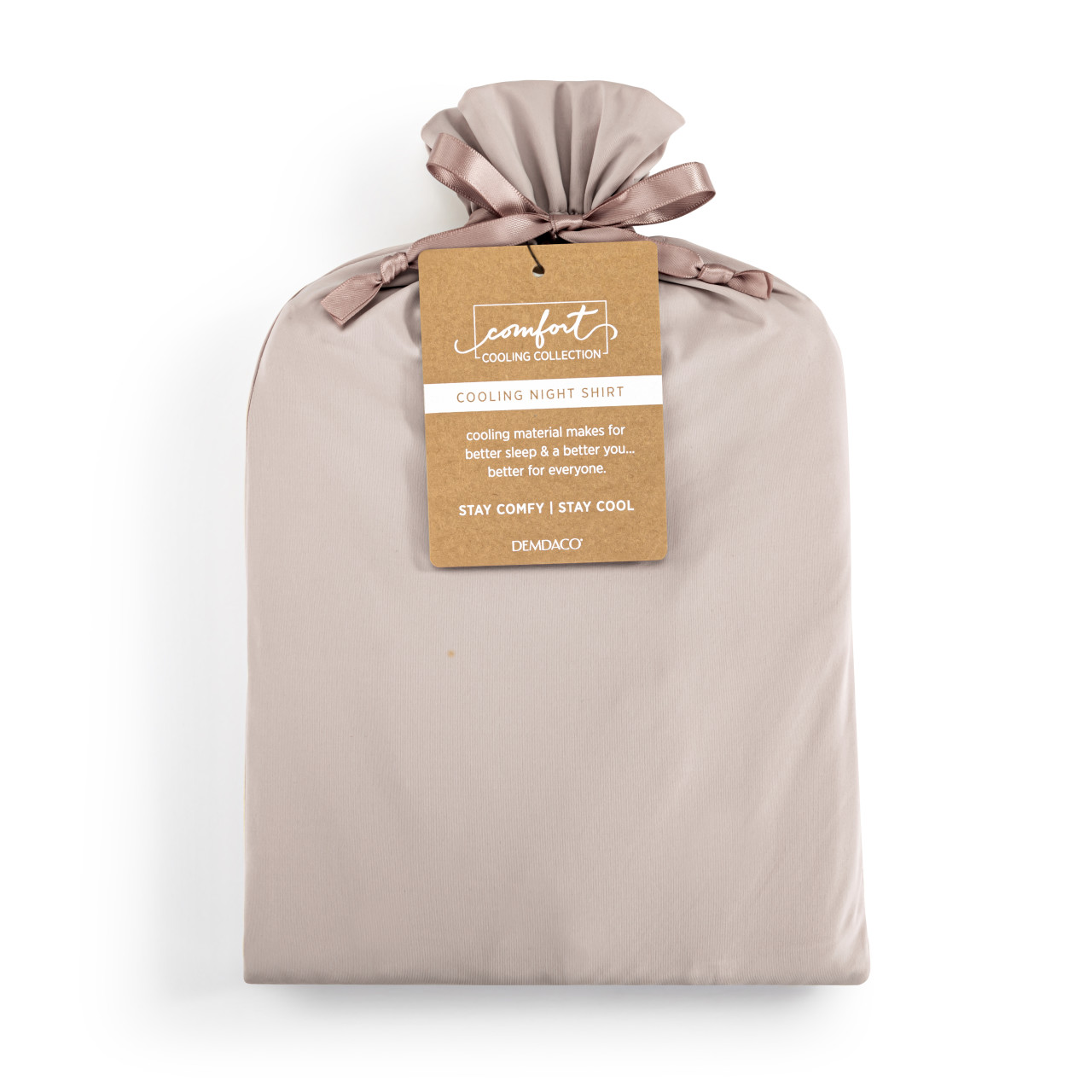 Large Long Sleeve Gray Cooling Night Shirt thumbnail