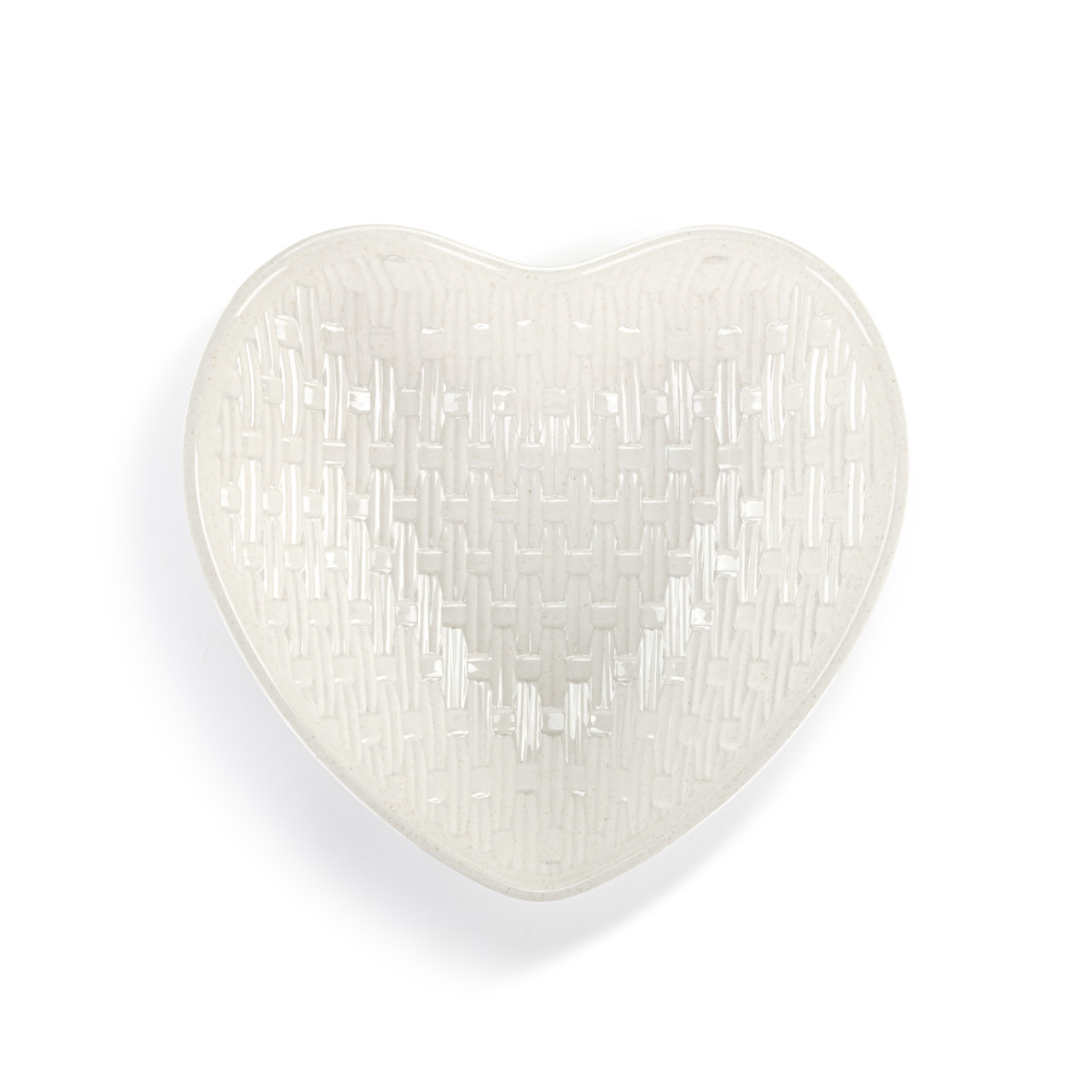 Melamine White Heart Shaped Bread Basket thumbnail