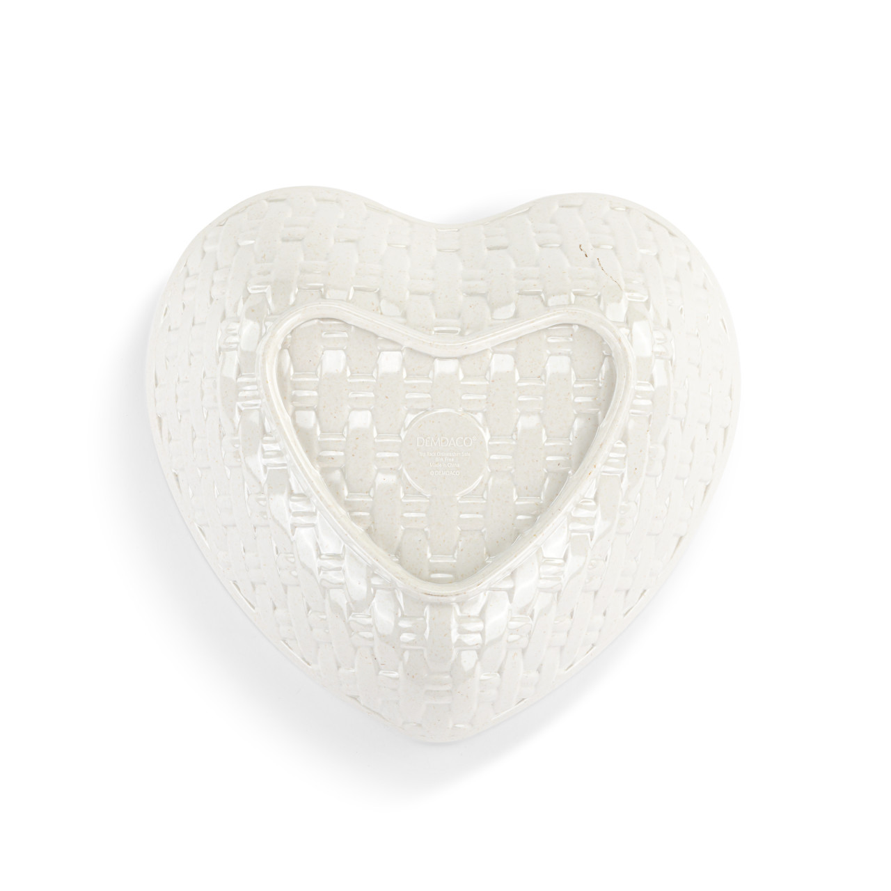 Melamine White Heart Shaped Bread Basket thumbnail