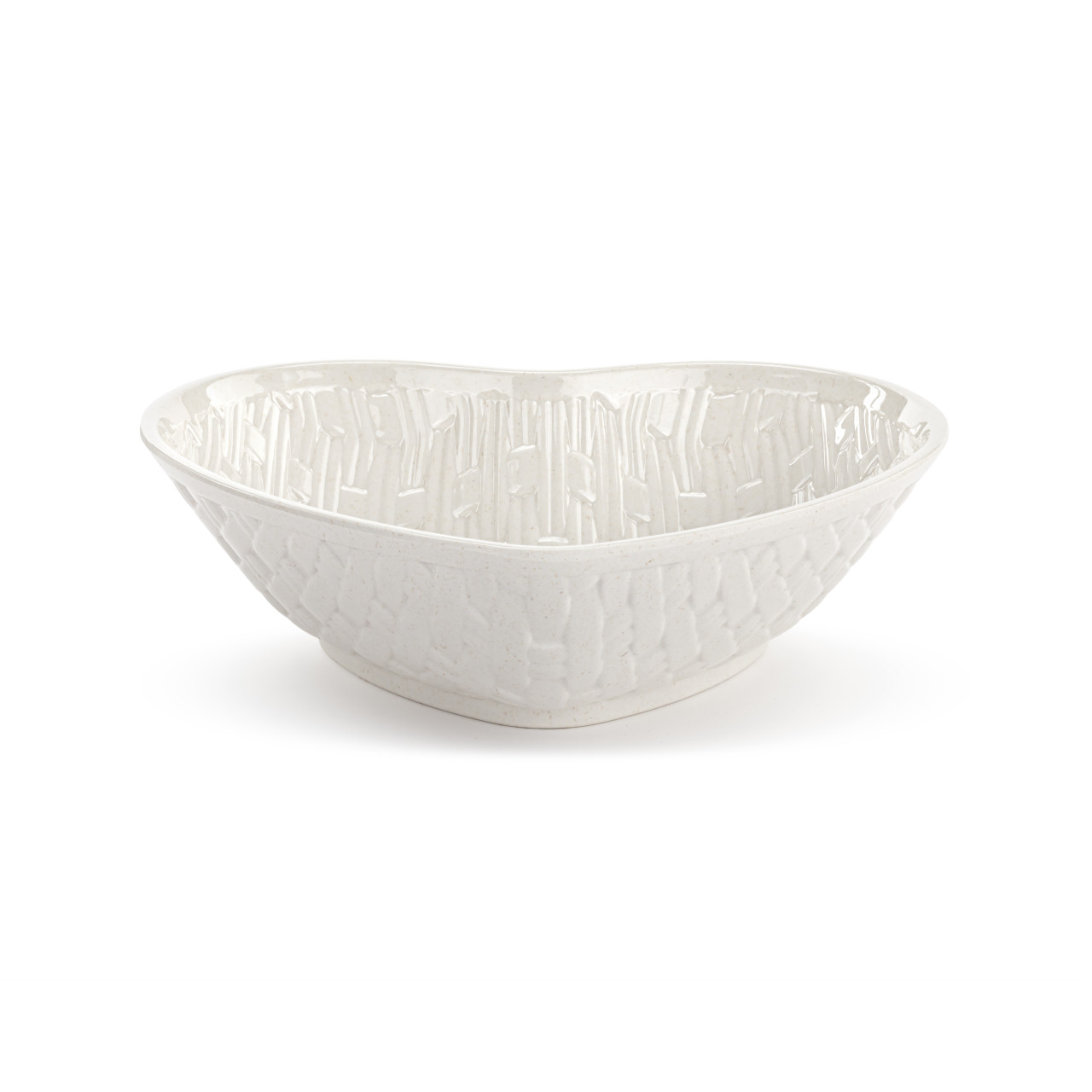Melamine White Heart Shaped Bread Basket thumbnail