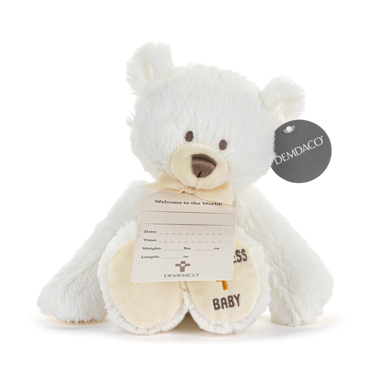 God Bless Baby White Teddy Bear - 11in thumbnail