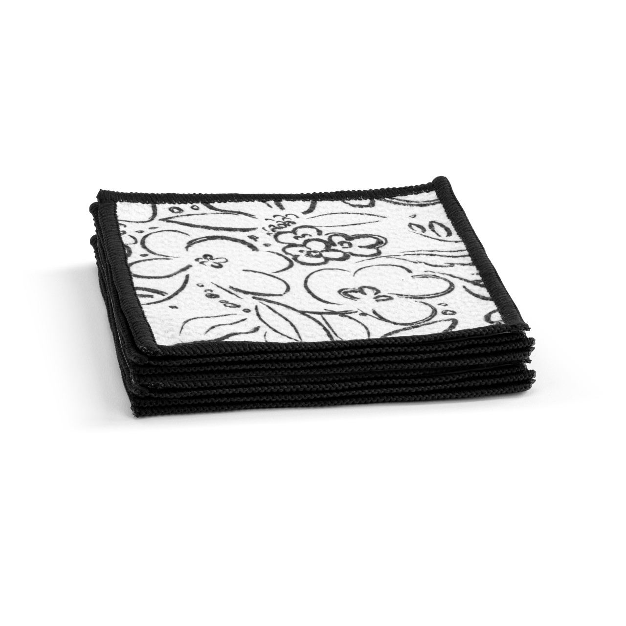 Modern Floral Absorbent Cocktail Napkins Set of 8 thumbnail