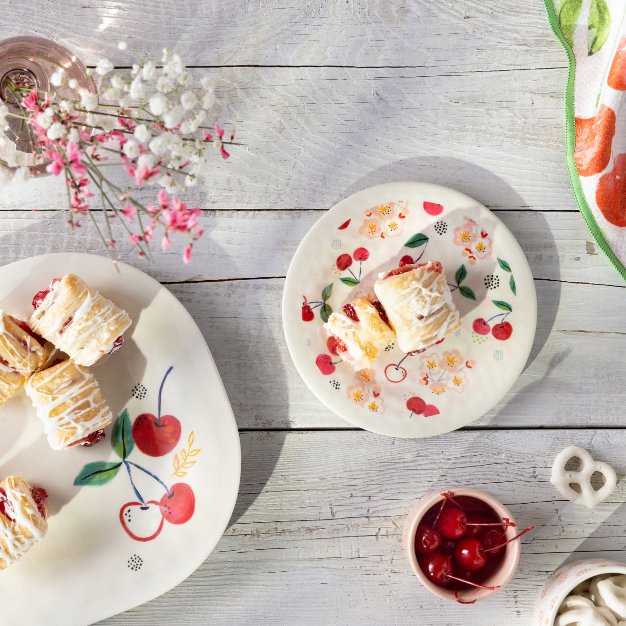 Cherry Bamboo Melamine Appetizer Plates Set of 4 thumbnail