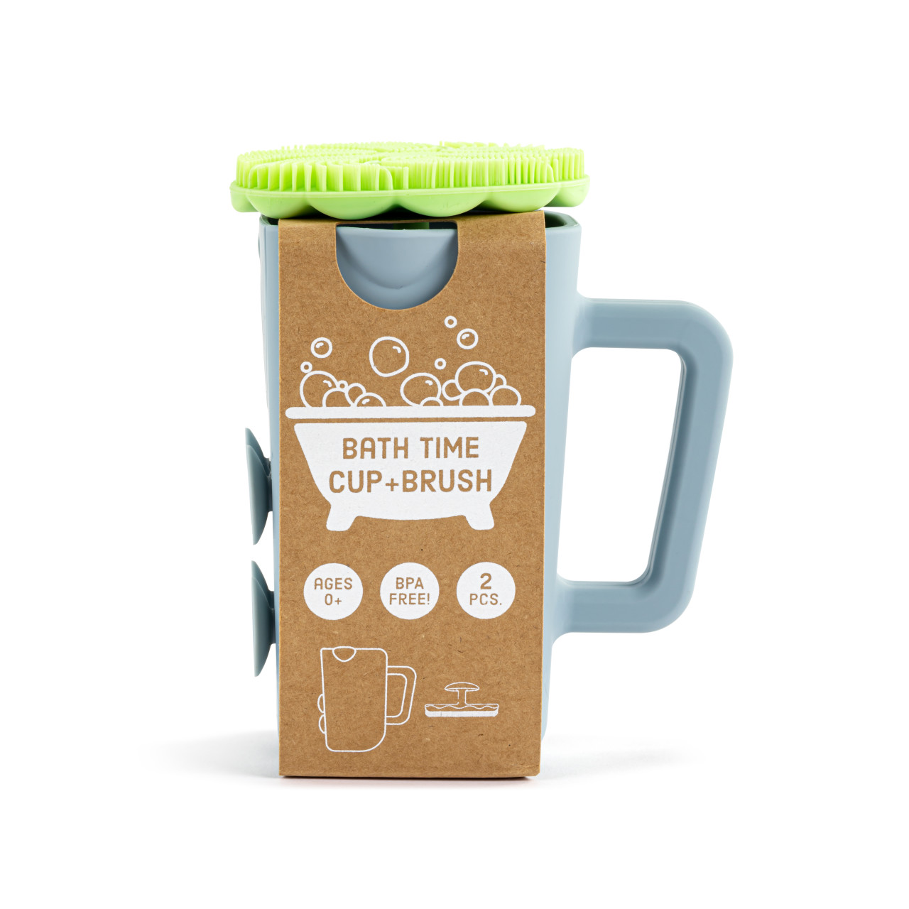 Green Bathtime Brush + Blue Cup thumbnail