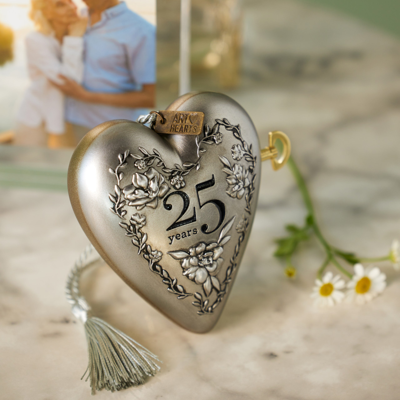 25th Anniversary Silver Musical Art Heart thumbnail