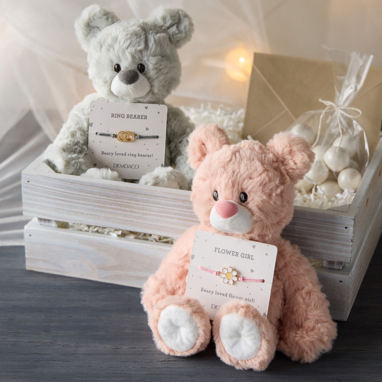 Flower Girl Pink Bear - 6in thumbnail