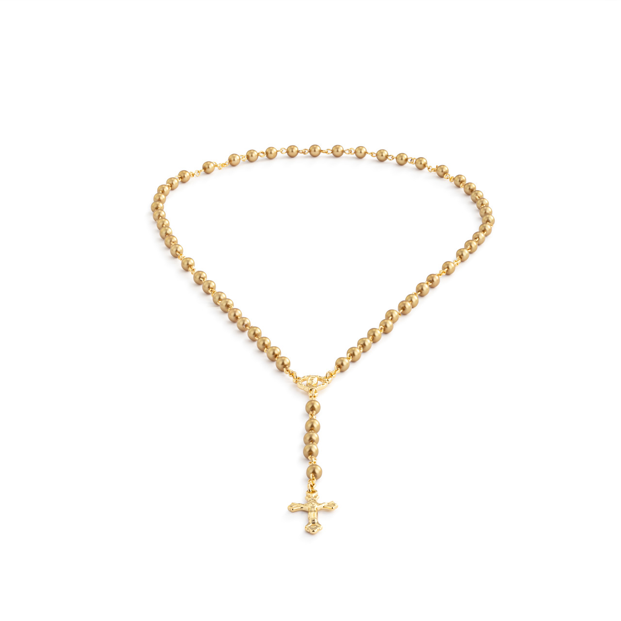 Gold Rosary + Pouch - 18in thumbnail