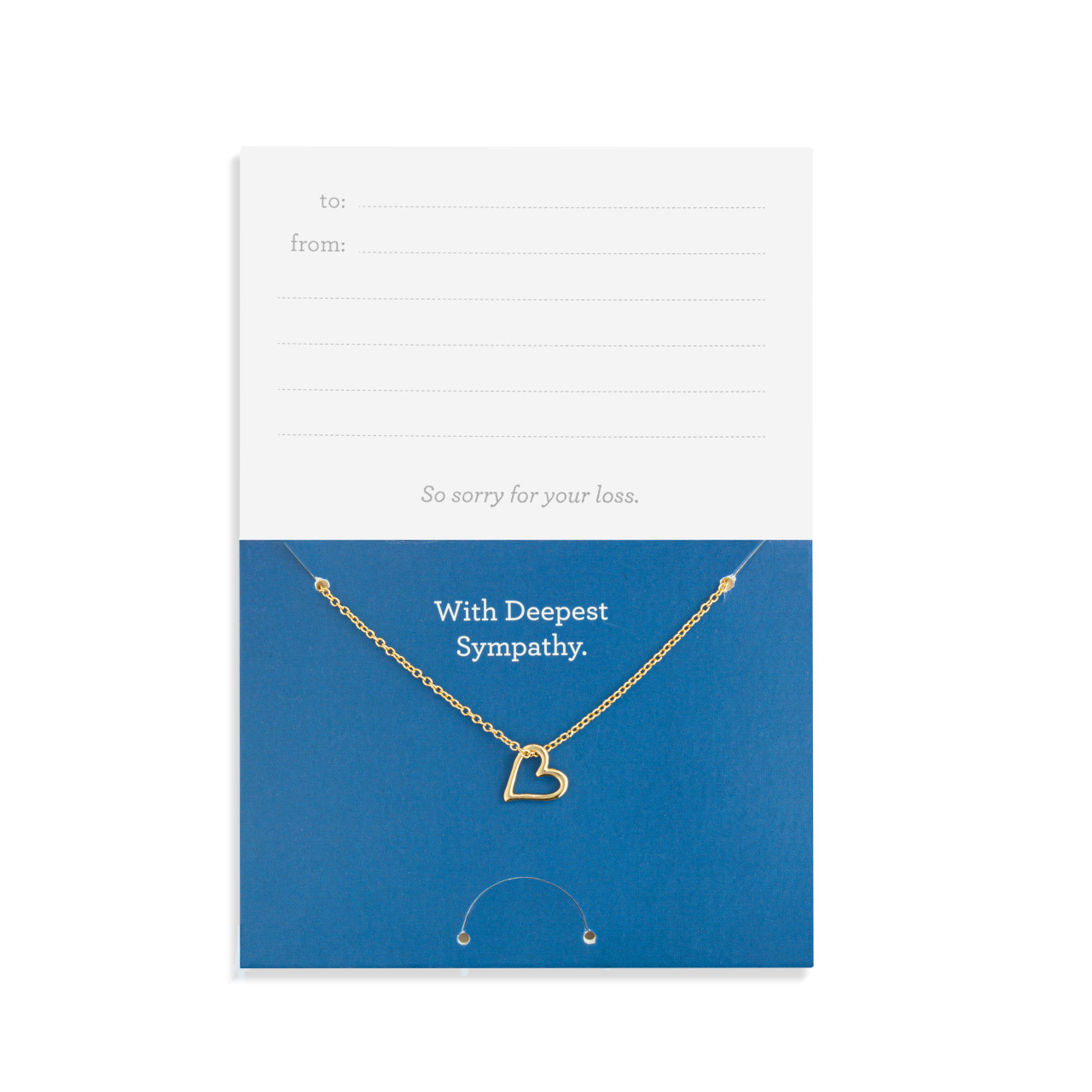 Deepest Sympathy Floral Card & Gold Necklace-16in thumbnail