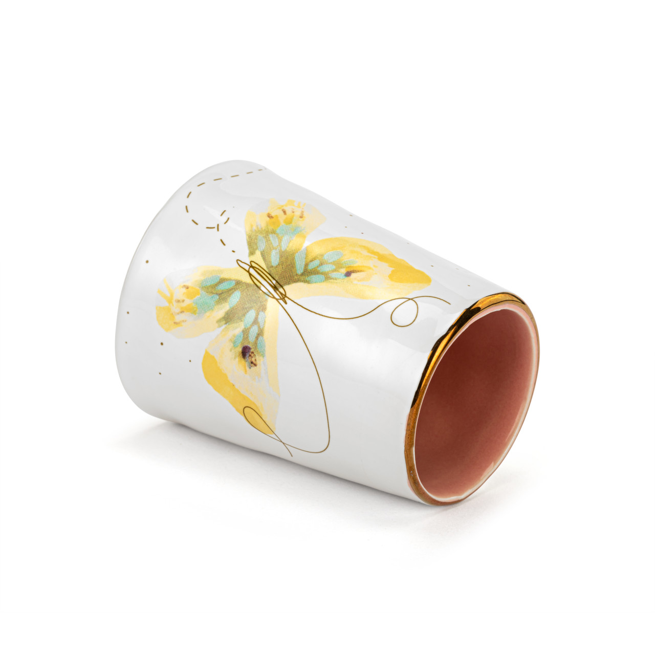 Yellow & Blue Butterfly Picked With Love Vase-2x3in thumbnail
