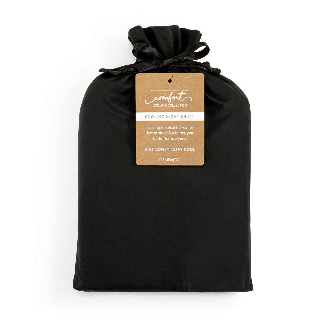 Medium Long Sleeve Black Cooling Night Shirt thumbnail